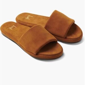 BEEK puff bird suede slide sandal Carmel NWT